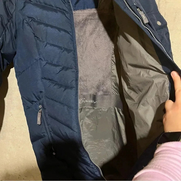 Eddie Bauer Sun Valley Down Parka Winter Jacket Womens Medium Dark Navy No Hood - Picture 5 of 9